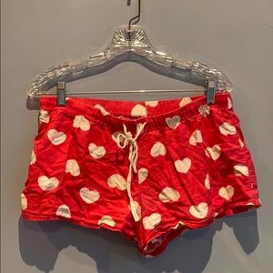 soft pink and white heart pajama shorts 💕